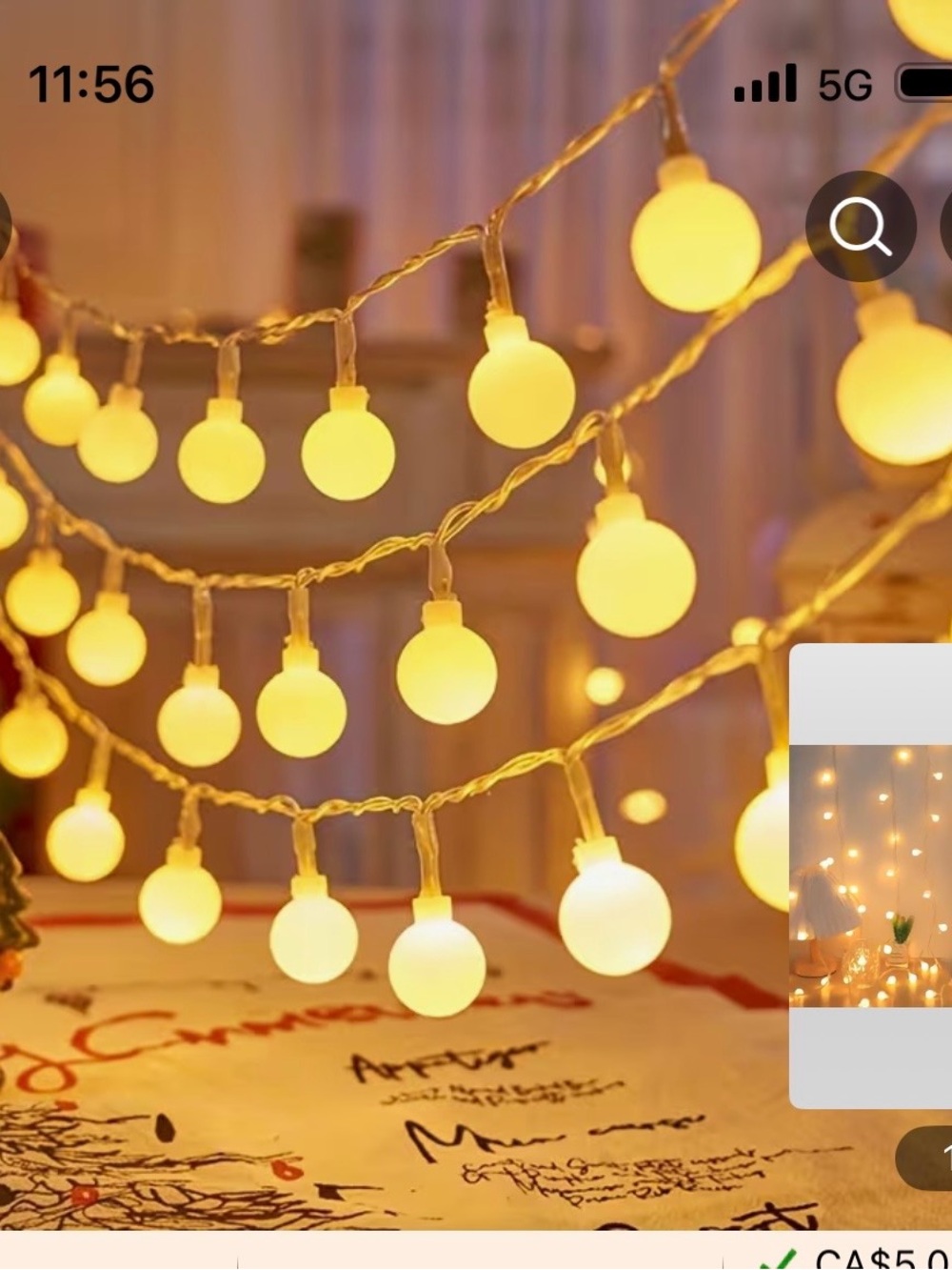 10 lengths Battery powered led globe lights warm white 32.5 ft 80 led party